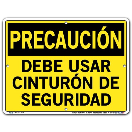 Vestil Polystyrene Sign, 9-1/2" Height, 12-1/2" Width, Polystyrene, Rectangle, Spanish SI-C-53-B-PS-040-S